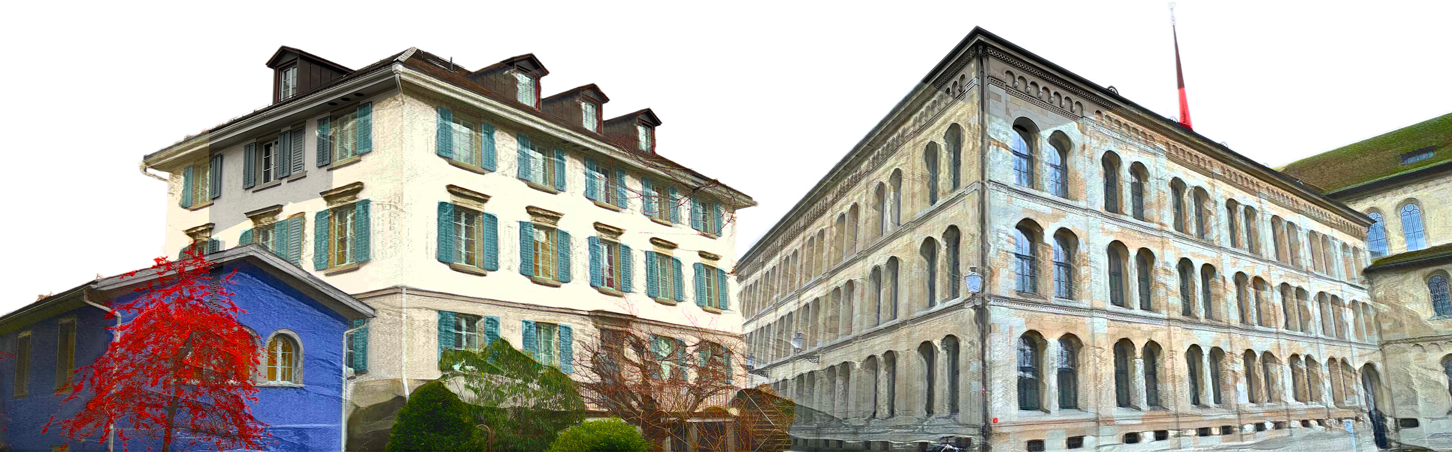 Gebäude der Religionswissenschaft und der Theologie nebeneinander