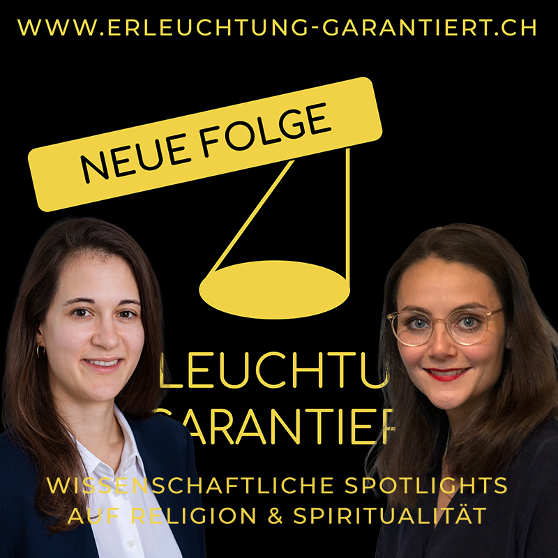 Logo Erleuchtung garantiert mit Porträts von Linda Bosshart (links) und Jill Marxer (rechts)